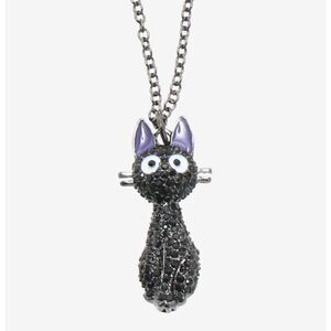 Studio Ghibli Jiji Rhinestone Dangeling Pendant Necklace